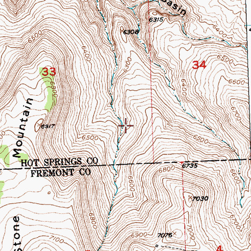 Topographic Map of Woods Basin, WY