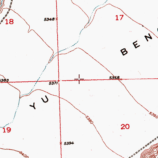 Topographic Map of Y U Bench, WY