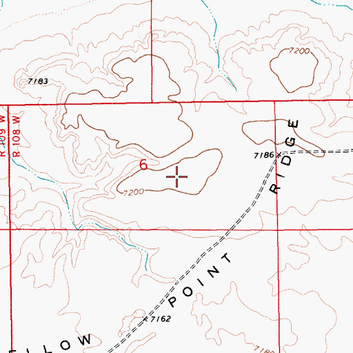 Topographic Map of Yellow Point Ridge, WY