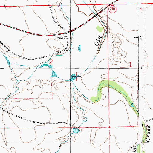 Topographic Map of Young Woman Creek, WY