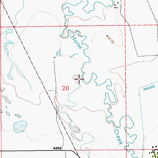 Topographic Map of Bear Creek, WY