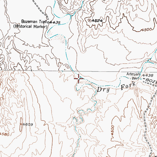 Topographic Map of House Creek, WY