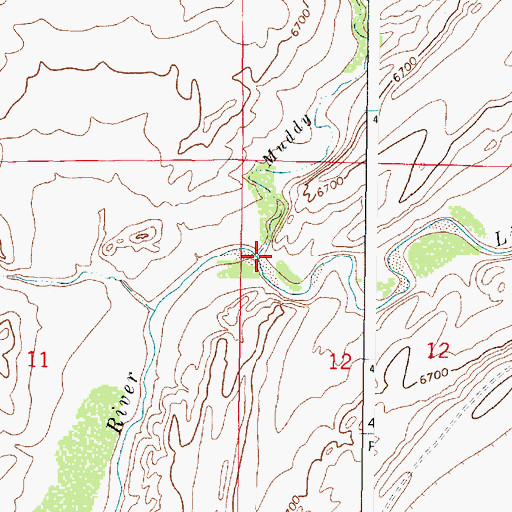 Topographic Map of Muddy Creek, WY