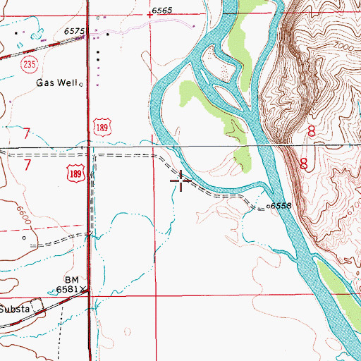 Topographic Map of Chappell Creek, WY