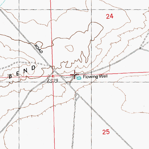 Topographic Map of Flowing Well, WY