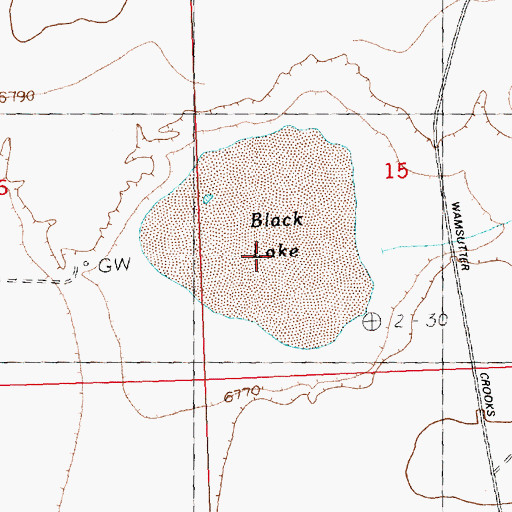Topographic Map of Black Lake, WY