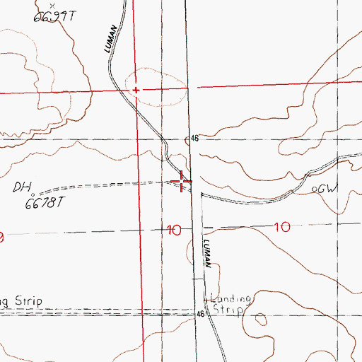 Topographic Map of Hay Reservoir Landing Strip (historical), WY