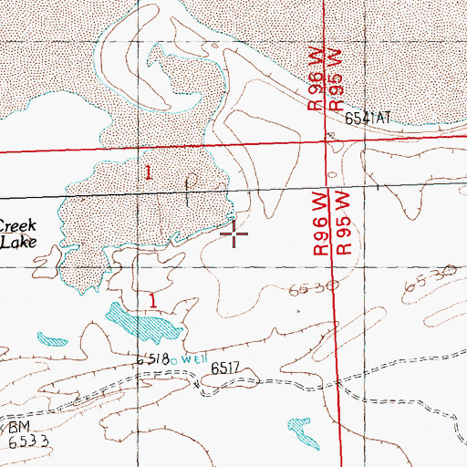 Topographic Map of Little Sand Dunes, WY
