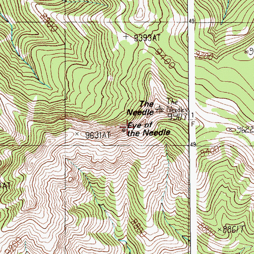 Topographic Map of Eye of the Needle, WY