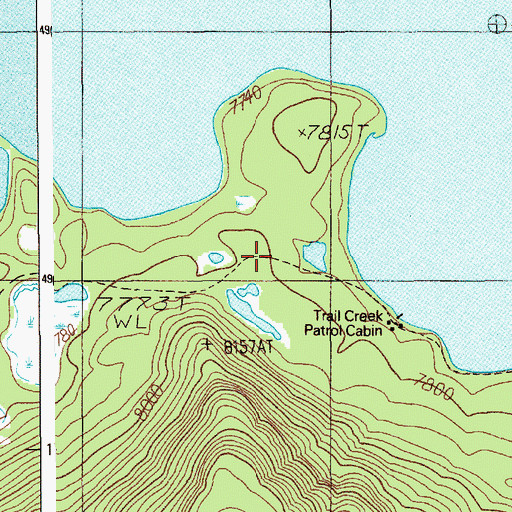 Topographic Map of Trail Creek Trail, WY