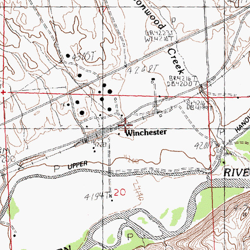 Topographic Map of Winchester, WY