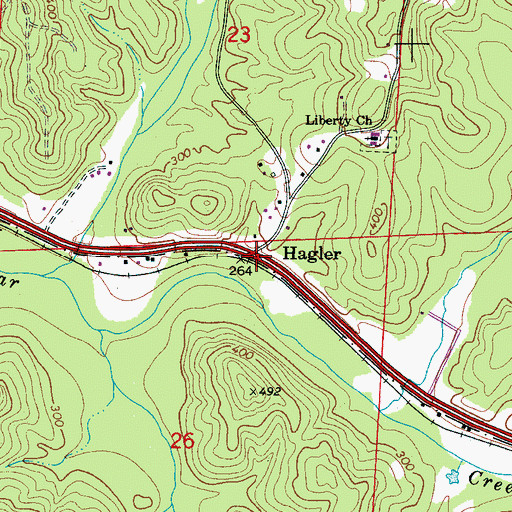 Topographic Map of Hagler, AL