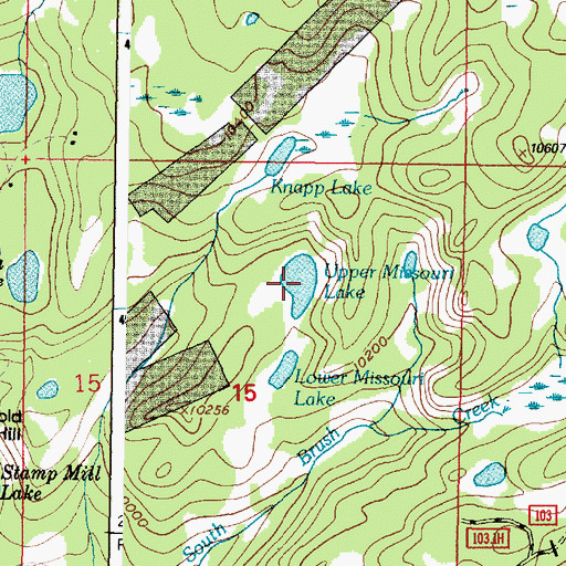 Topographic Map of Upper Missouri Lake, WY