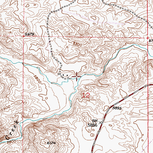 Topographic Map of Canon Creek, WY