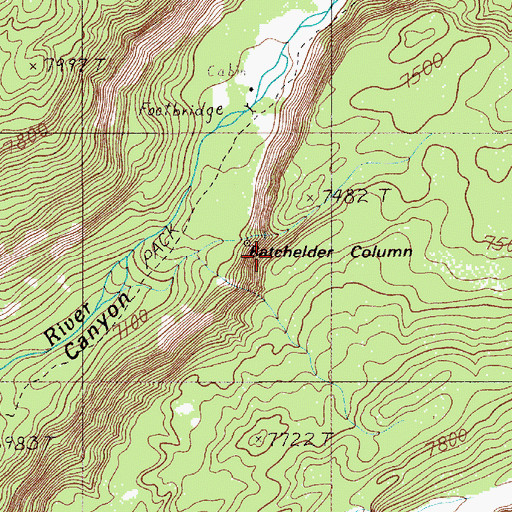 Topographic Map of Albright Falls, WY