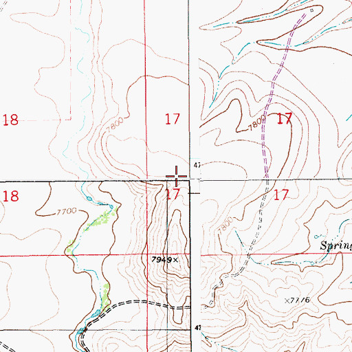 Topographic Map of Meridional Valley, WY