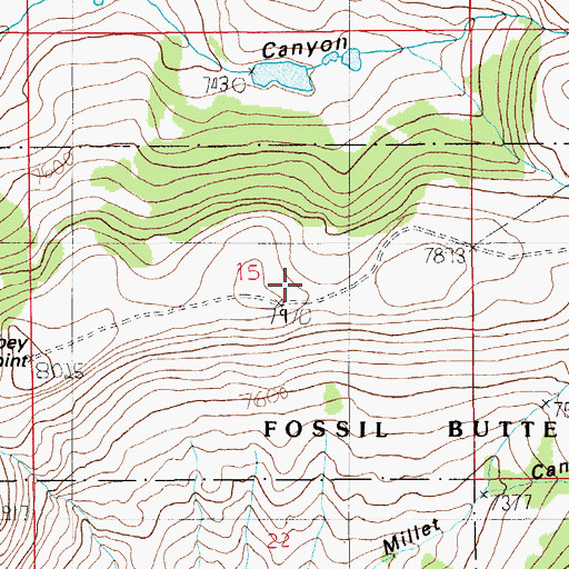 Topographic Map of Rubey Point, WY