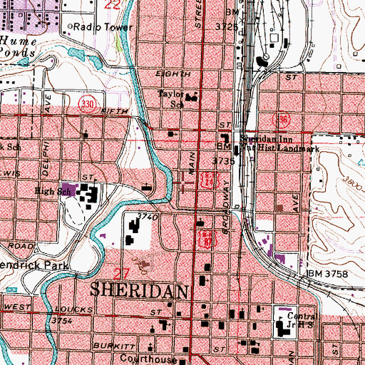Topographic Map of Big Goose Creek, WY
