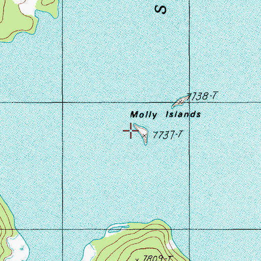 Topographic Map of Molly Island, WY