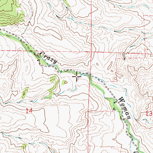 Topographic Map of Gossett Creek, WY