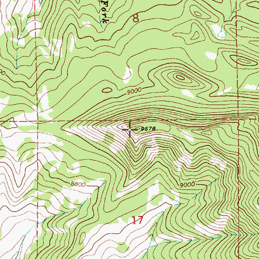 Topographic Map of Saint John Overlook, WY