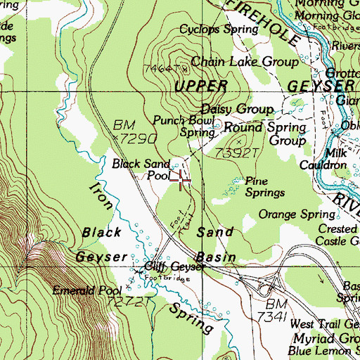 Topographic Map of Black Sand Pool, WY