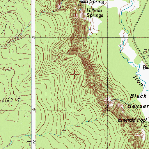 Topographic Map of Spouter Geyser, WY