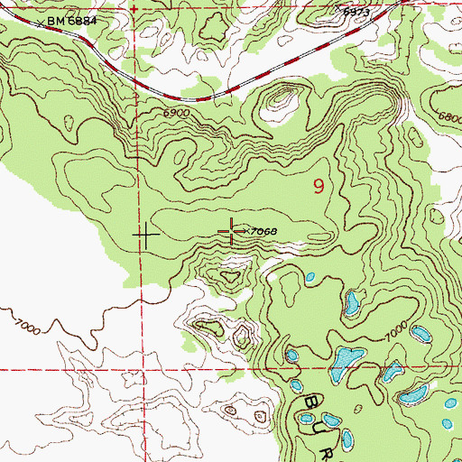 Topographic Map of Burnt Ridge, WY