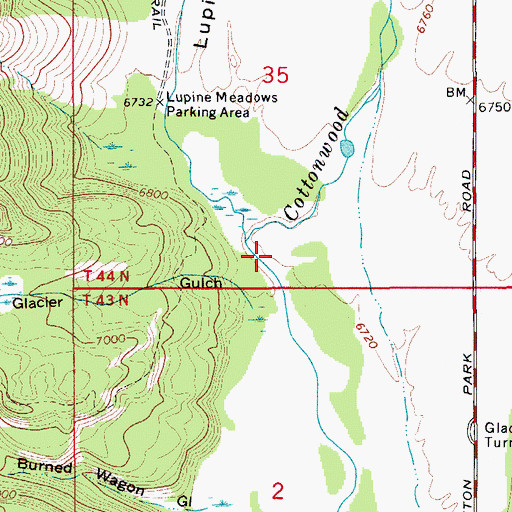 Topographic Map of Glacier Creek, WY