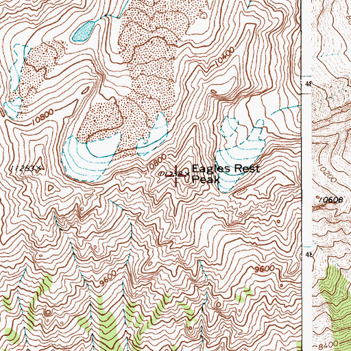 Topographic Map of Eagles Rest Peak, WY