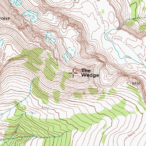 Topographic Map of The Wedge, WY