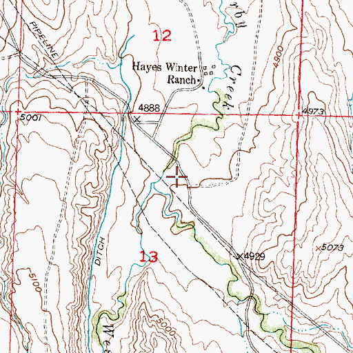 Topographic Map of East Kirby Creek, WY
