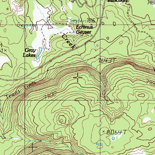 Topographic Map of Monarch Geyser, WY
