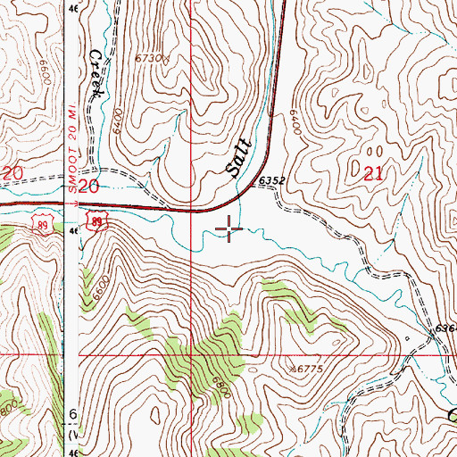 Topographic Map of Coal Creek, WY