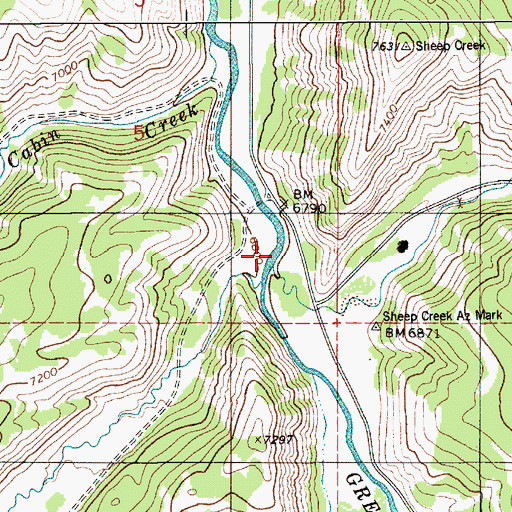 Topographic Map of Sheep Creek, WY