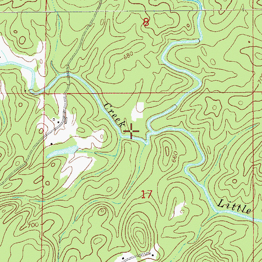 Topographic Map of Harbuck Creek, AL