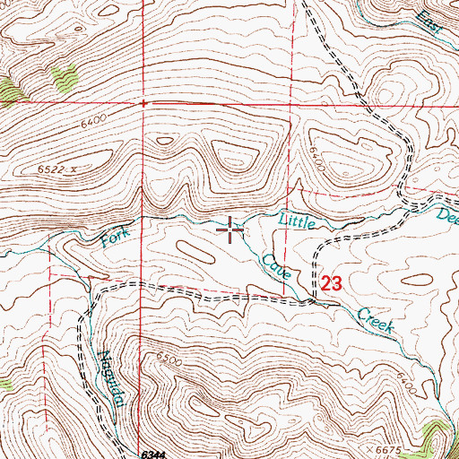 Topographic Map of Cave Creek, WY