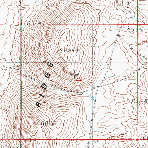 Topographic Map of Boulder Ridge, WY
