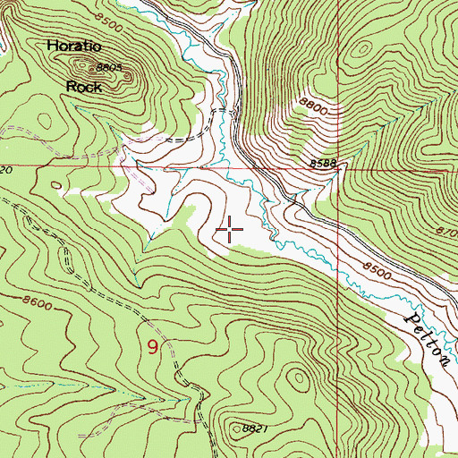 Topographic Map of Pelton Park, WY
