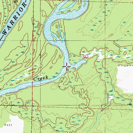 Topographic Map of Martin Creek, AL