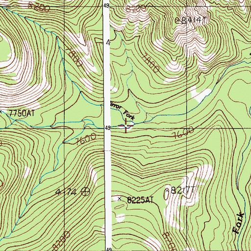 Topographic Map of Mirror Fork, WY