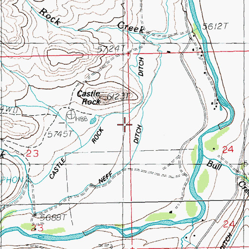 Topographic Map of Neff Ditch, WY