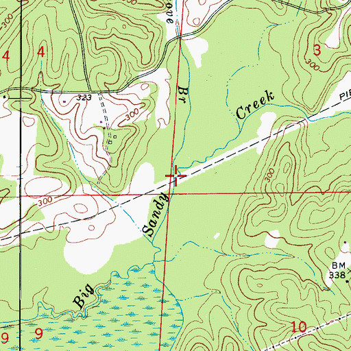 Topographic Map of Hargrove Branch, AL