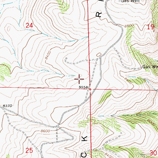 Topographic Map of Hogsback Ridge, WY