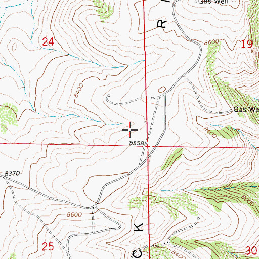 Topographic Map of Hogsback Ridge, WY