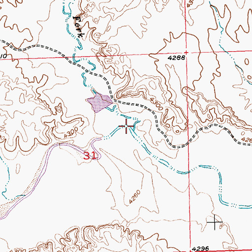 Topographic Map of North Fork Fifteenmile Creek, WY