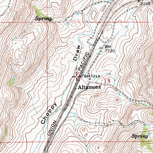 Topographic Map of Altamont, WY