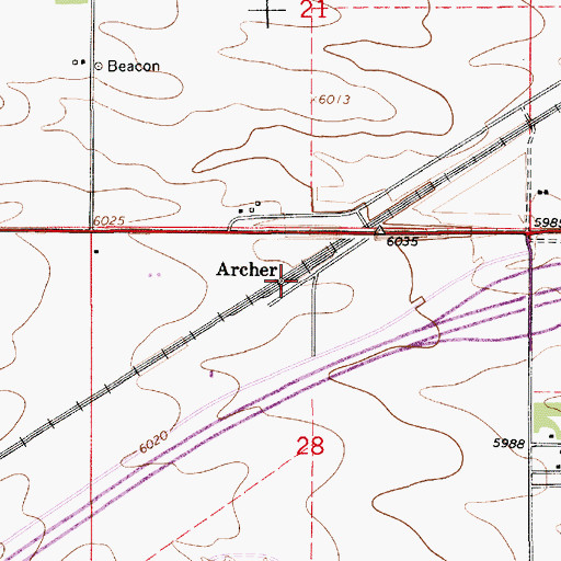 Topographic Map of Archer, WY