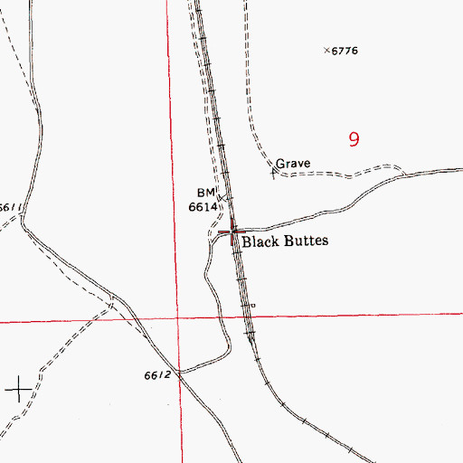 Topographic Map of Black Buttes, WY