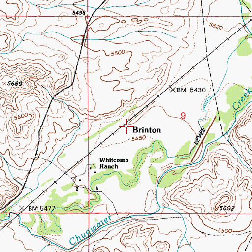 Topographic Map of Brinton, WY